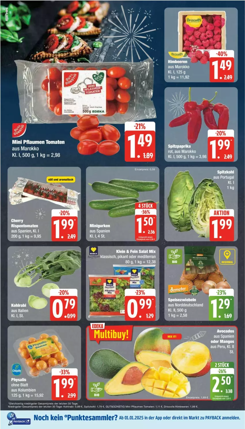 Aktueller Prospekt Edeka - Prospekte - von 30.12.2025 bis 04.01.2026 - strona 10 - produkty: beere, beeren, eis, gurke, gurken, himbeer, himbeere, himbeeren, kohlrabi, payback, pflaume, pflaumen, reis, salat, spitzkohl, tee, tesa, Ti, tomate, tomaten, ZTE