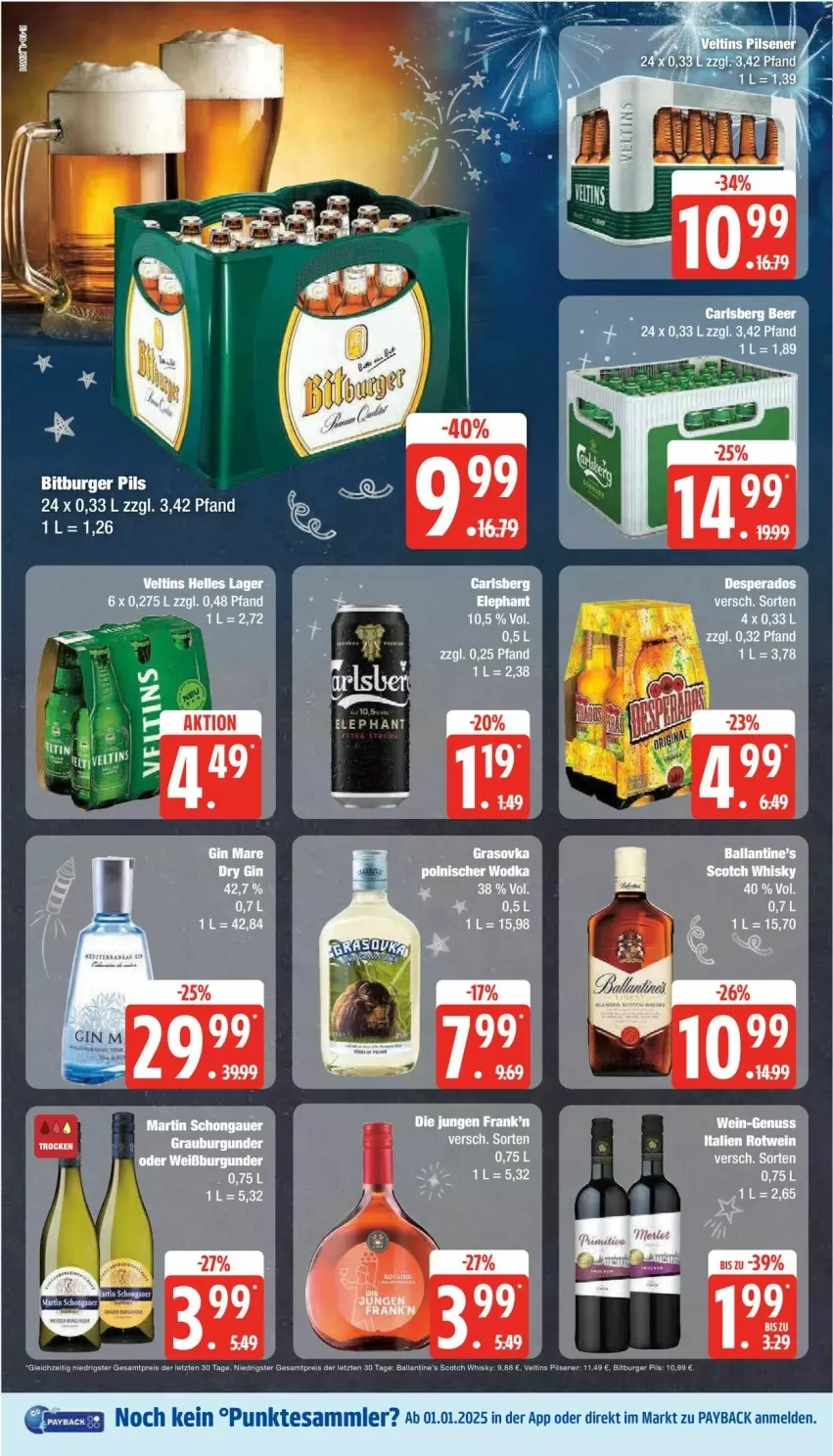 Aktueller Prospekt Edeka - Prospekte - von 30.12.2025 bis 04.01.2026 - strona 18 - produkty: bitburger, bitburger pils, burger, elle, nuss, payback, pils, rotwein, tesa, Ti, veltins, wein