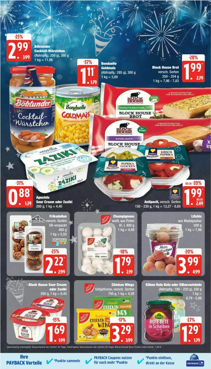 Aktueller Prospekt Edeka - Prospekte - von 30.12.2025 bis 04.01.2026 - strona 7 - produkty: antipasti, asti, brot, coupon, coupons, eis, payback, reis, sour cream, Ti, zaziki, ZTE