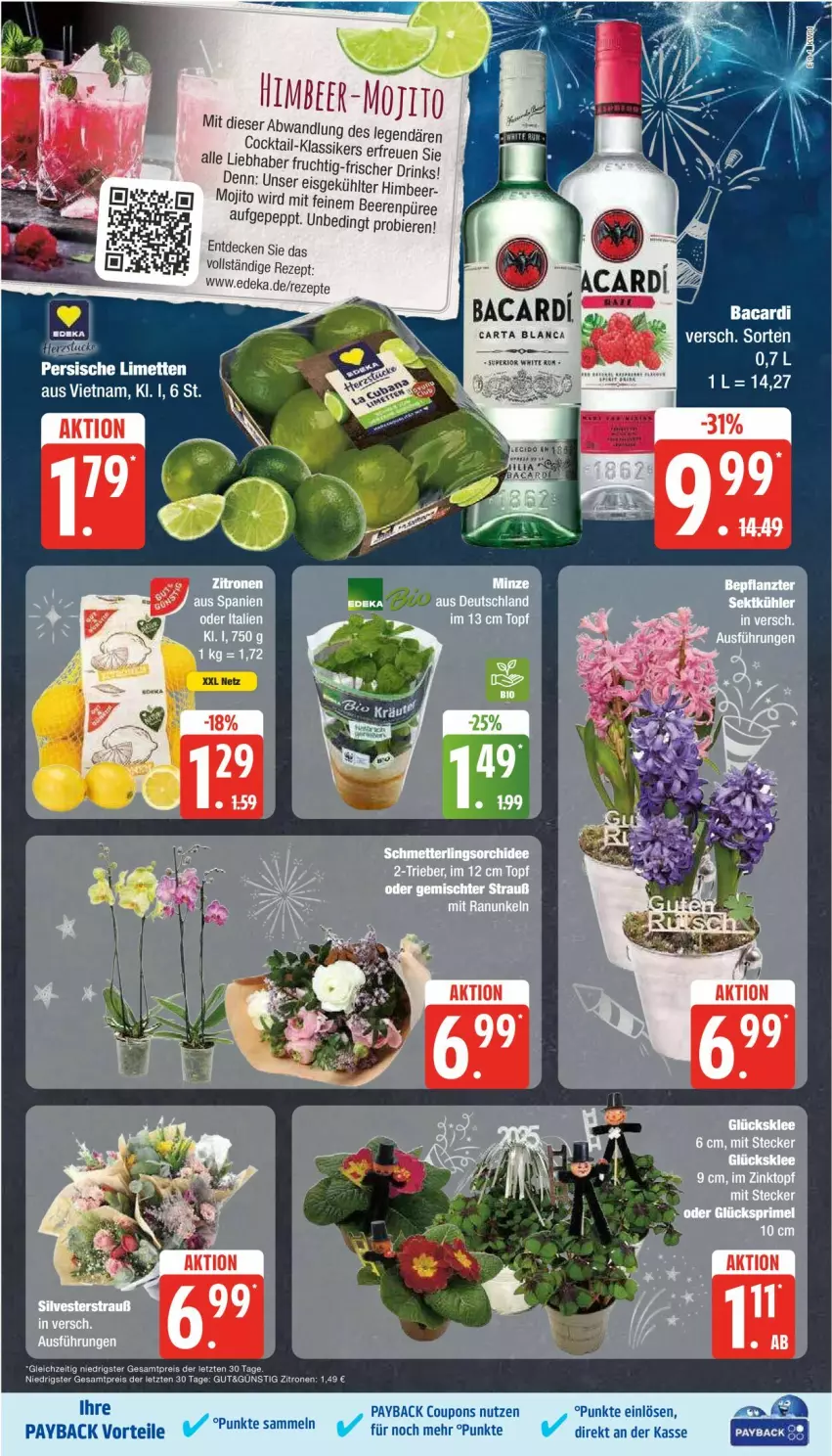 Aktueller Prospekt Edeka - Prospekte - von 30.12.2025 bis 04.01.2026 - strona 9 - produkty: beere, beeren, bier, Biere, cocktail, coupon, coupons, decke, deka, drink, drinks, eis, erde, frucht, himbeer, mojito, payback, püree, reis, rezept, rezepte, Ti, topf, zitrone, zitronen, ZTE