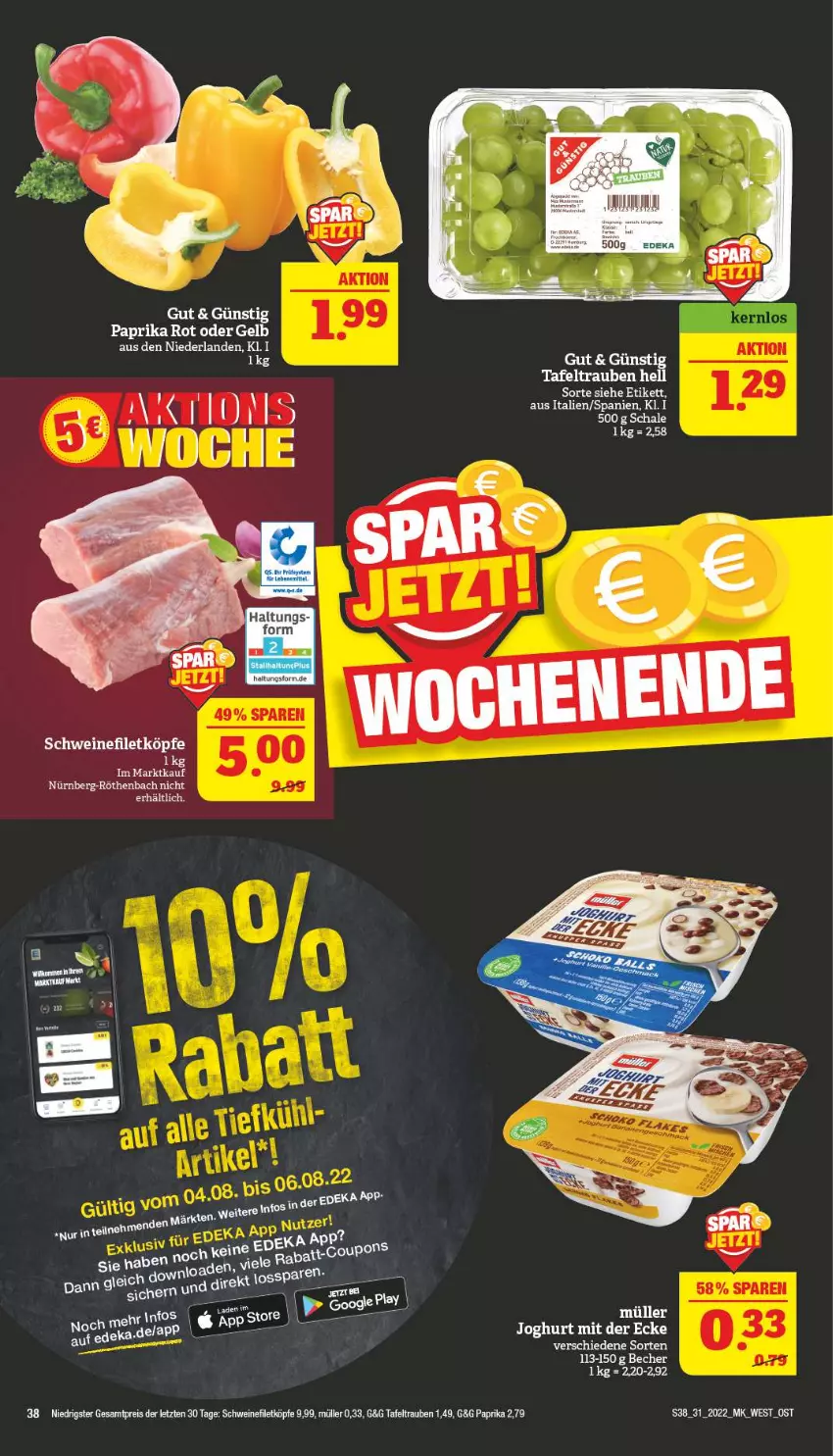 Aktueller Prospekt Marktkauf - Prospekt - von 31.07 bis 06.08.2022 - strona 42 - produkty: Becher, deka, eier, paprika, paprika rot, rind, Schal, Schale, tee, Ti