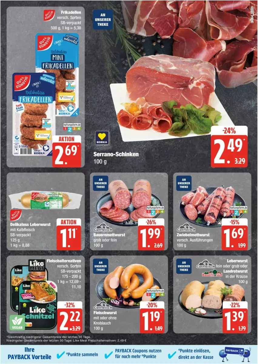 Aktueller Prospekt Edeka - Prospekte - von 03.02 bis 08.02.2025 - strona 13 - produkty: coupon, coupons, eis, fleisch, Fleischalternative, knoblauch, Like Meat, payback, reis, Schal, schinken, serrano, Ti, ZTE