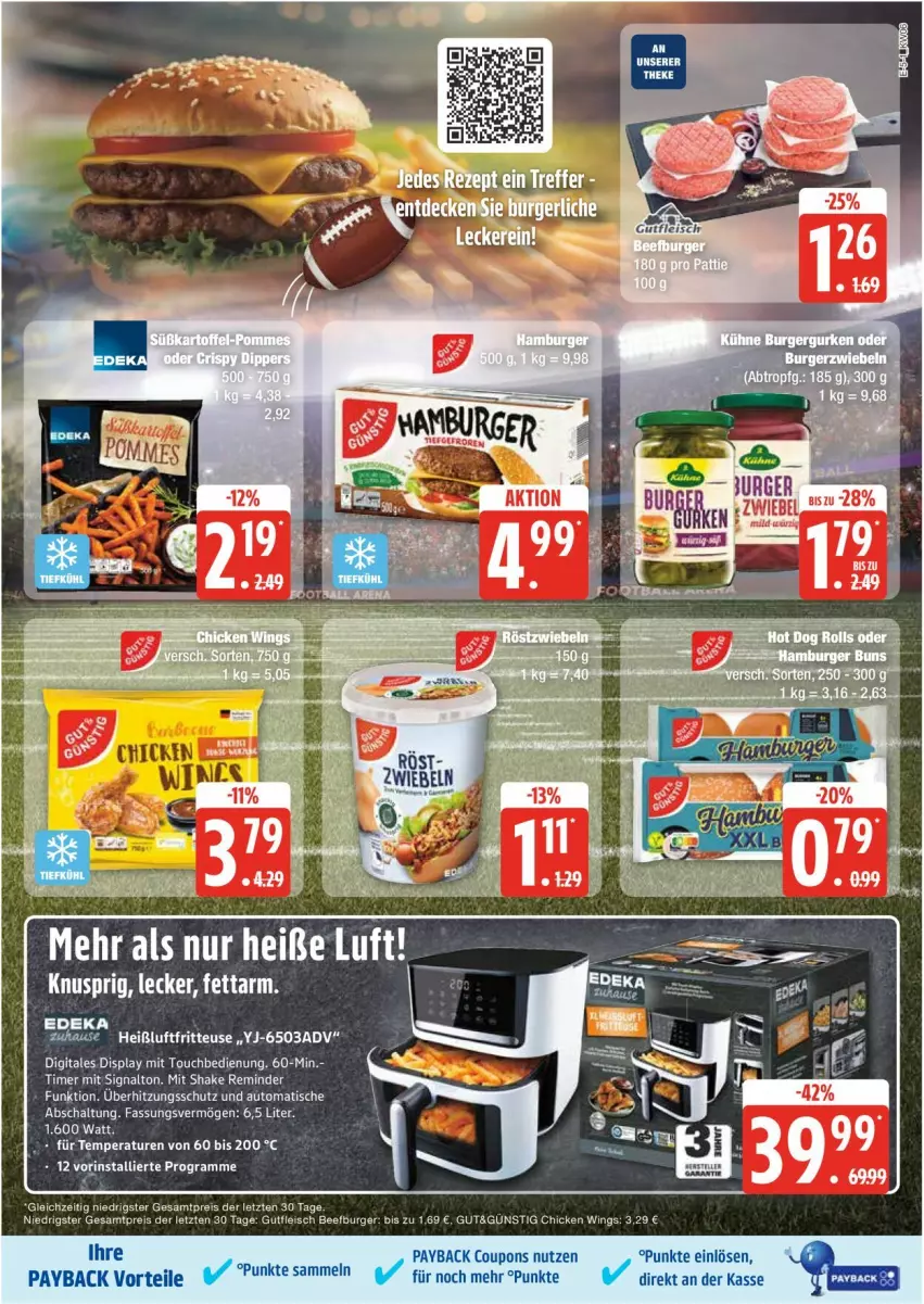 Aktueller Prospekt Edeka - Prospekte - von 03.02 bis 08.02.2025 - strona 5 - produkty: auto, beef, burger, chicken wings, coupon, coupons, eis, fleisch, fritteuse, gutfleisch, Heißluftfritteuse, reis, Schal, shake, Signal, Ti, timer, tisch, ZTE