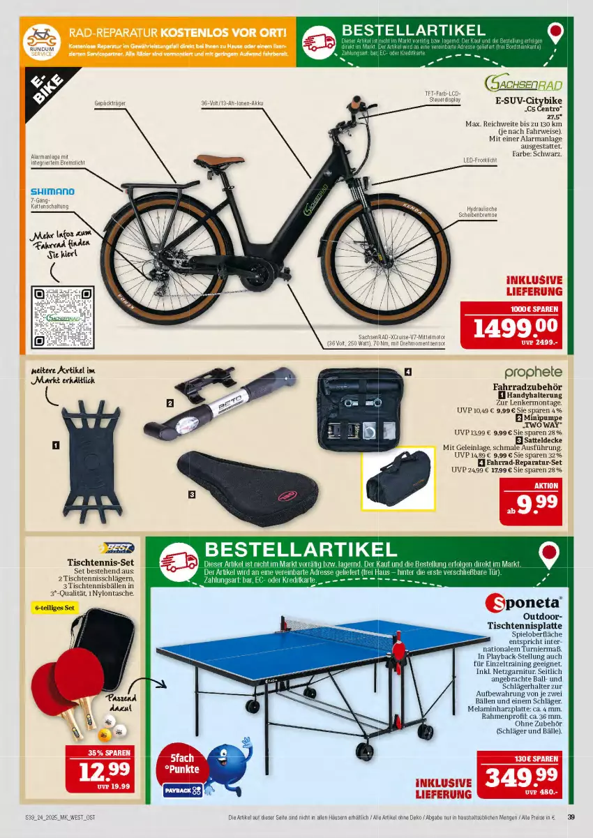 Aktueller Prospekt Marktkauf - Prospekt - von 08.06 bis 14.06.2025 - strona 39 - produkty: akku, ball, decke, eis, Fahrrad, garnitur, Handy, Kette, latte, LG, prophete, reis, rwe, sattel, Schal, Tasche, Ti, tisch, Zelt