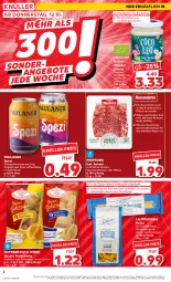 Gazetka promocyjna Kaufland - Extra-Angebote - Gazetka - ważna od 18.10 do 18.10.2023 - strona 2 - produkty: angebot, aufstrich, Bau, beutel, binden, bio, brot, brotaufstrich, brötchen, cola, coppenrath, creme, eis, fleisch, gin, Goldstücke, hartweizen, isana, kokos, limo, limonade, mac, mandel, montorsi, orange, orangen, pasta, Paula, paulaner, rwe, salami, sana, Soße, Spezi, Ti, tisch, vanille, ZTE