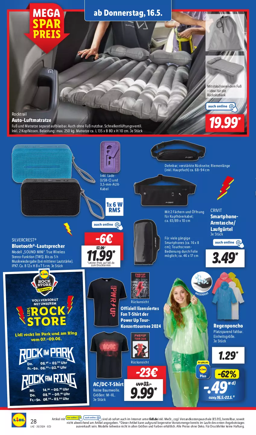 Aktueller Prospekt Lidl - Aktionsprospekt - von 13.05 bis 18.05.2024 - strona 34 - produkty: angebot, auto, Bank, Bau, baumwolle, bluetooth®-lautsprecher, crivit, dell, eis, elle, kissen, kopfhörer, kopfkissen, lautsprecher, luftmatratze, matratze, Mode, ndk, reine baumwolle, reis, rel, ring, Schal, Schale, shirt, silvercrest, sitzbank, smartphone, smartphones, T-Shirt, Tasche, Ti, touchscreen, uhr, und matratze, usb, wolle, ZTE