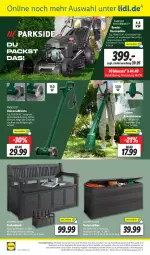 Gazetka promocyjna Lidl - Aktionsprospekt - Gazetka - ważna od 18.05 do 18.05.2024 - strona 22 - produkty: angebot, angebote, Bank, Brei, bürste, eis, Elektro, elle, Holz, ndk, Parkside, rasen, rasenmäher, rasentrimmer, reis, rel, sac, Schal, Schale, Spritzschutz, telefon, Ti, uhr