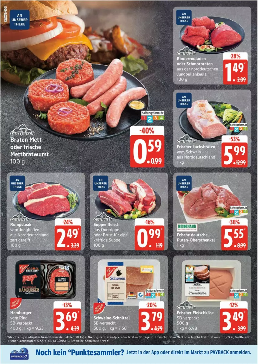 Aktueller Prospekt Edeka - Prospekte - von 17.02 bis 22.02.2025 - strona 10 - produkty: braten, bratwurst, eis, Elan, fleisch, gutfleisch, lachs, Lachsbraten, Mett, payback, reis, rind, schnitzel, schwein, schweine, schweine-schnitzel, tesa, Ti, wein, weine, wurst, ZTE