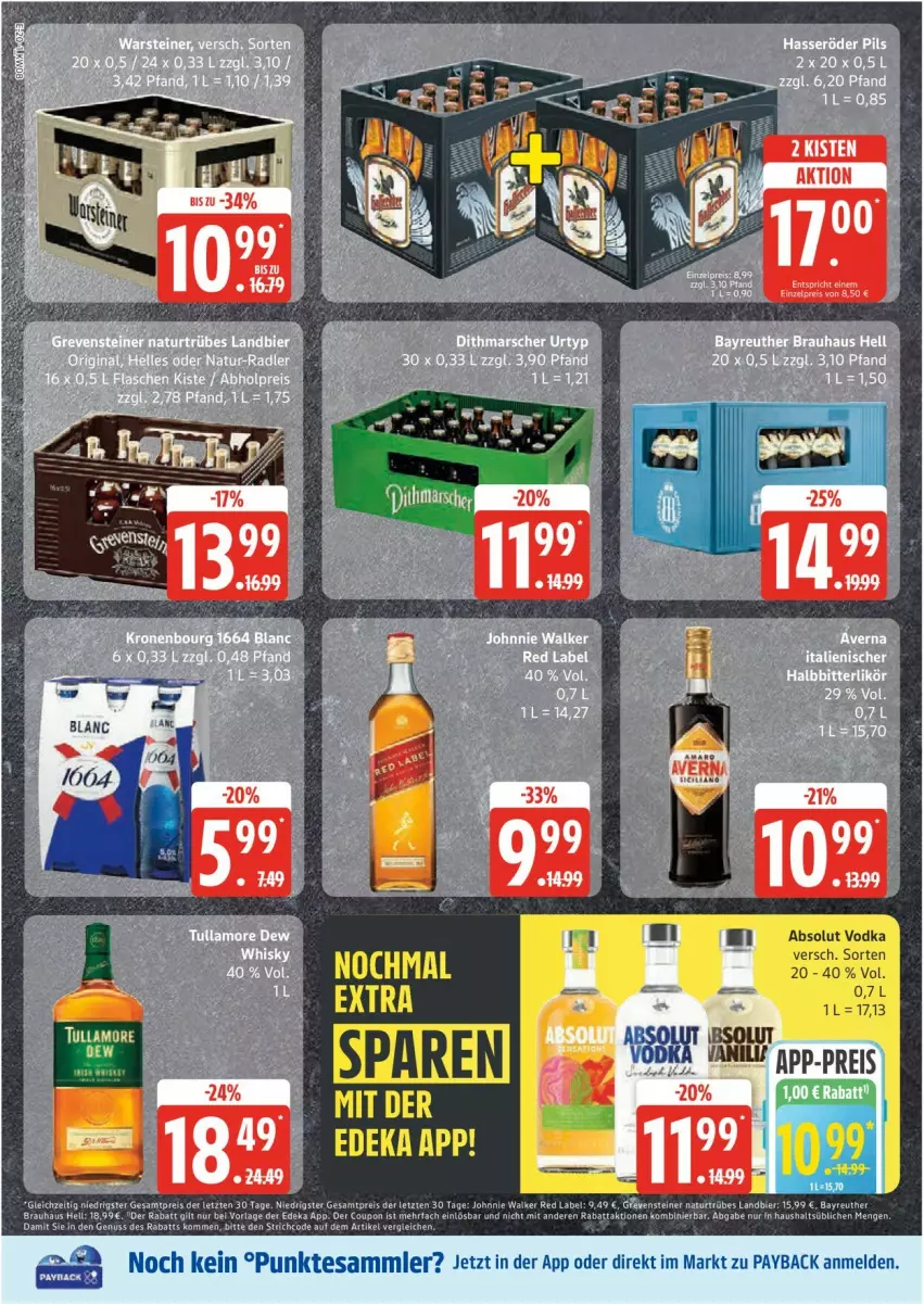 Aktueller Prospekt Edeka - Prospekte - von 17.02 bis 22.02.2025 - strona 20 - produkty: Absolut Vodka, bier, coupon, deka, eis, johnnie walker, natur, nuss, payback, reis, tesa, Ti, vodka, ZTE