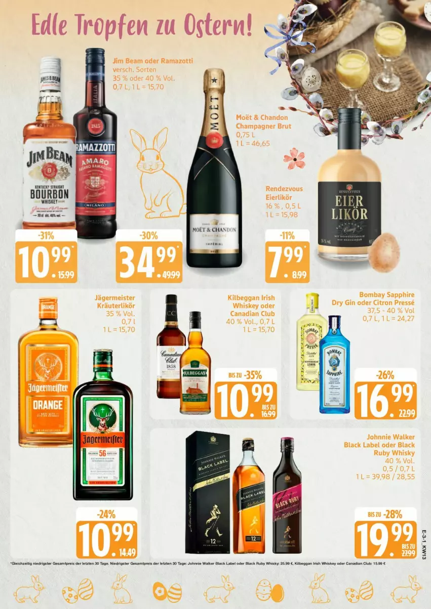 Aktueller Prospekt Edeka - Prospekte - von 23.03 bis 28.03.2026 - strona 3 - produkty: jim beam, rama, tuc, zott