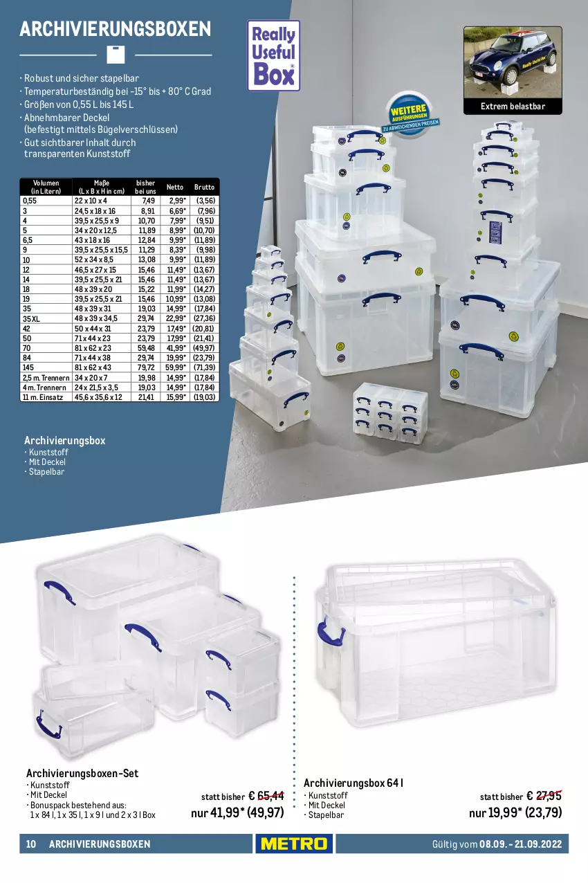 Aktueller Prospekt Metro - Transport & Lagern Spezial - von 08.09 bis 21.09.2022 - strona 10 - produkty: auto, Brei, brut, bügel, decke, Deckel, Draht, edelstahl, eimer, eis, ente, erde, henkel, leimer, mac, reis, Ria, sac, Ti, tisch, treteimer