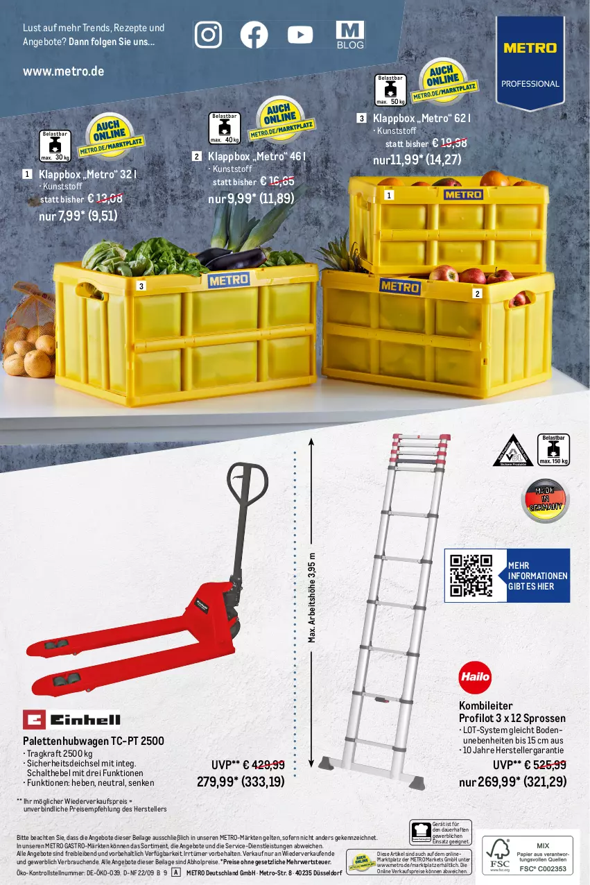 Aktueller Prospekt Metro - Transport & Lagern Spezial - von 08.09 bis 21.09.2022 - strona 16 - produkty: abholpreise, angebot, angebote, auer, eis, elle, ilag, Klappbox, kraft, LG, Metro, metro gastro, Palette, Rauch, reis, rezept, rezepte, rwe, Schal, teller, Ti