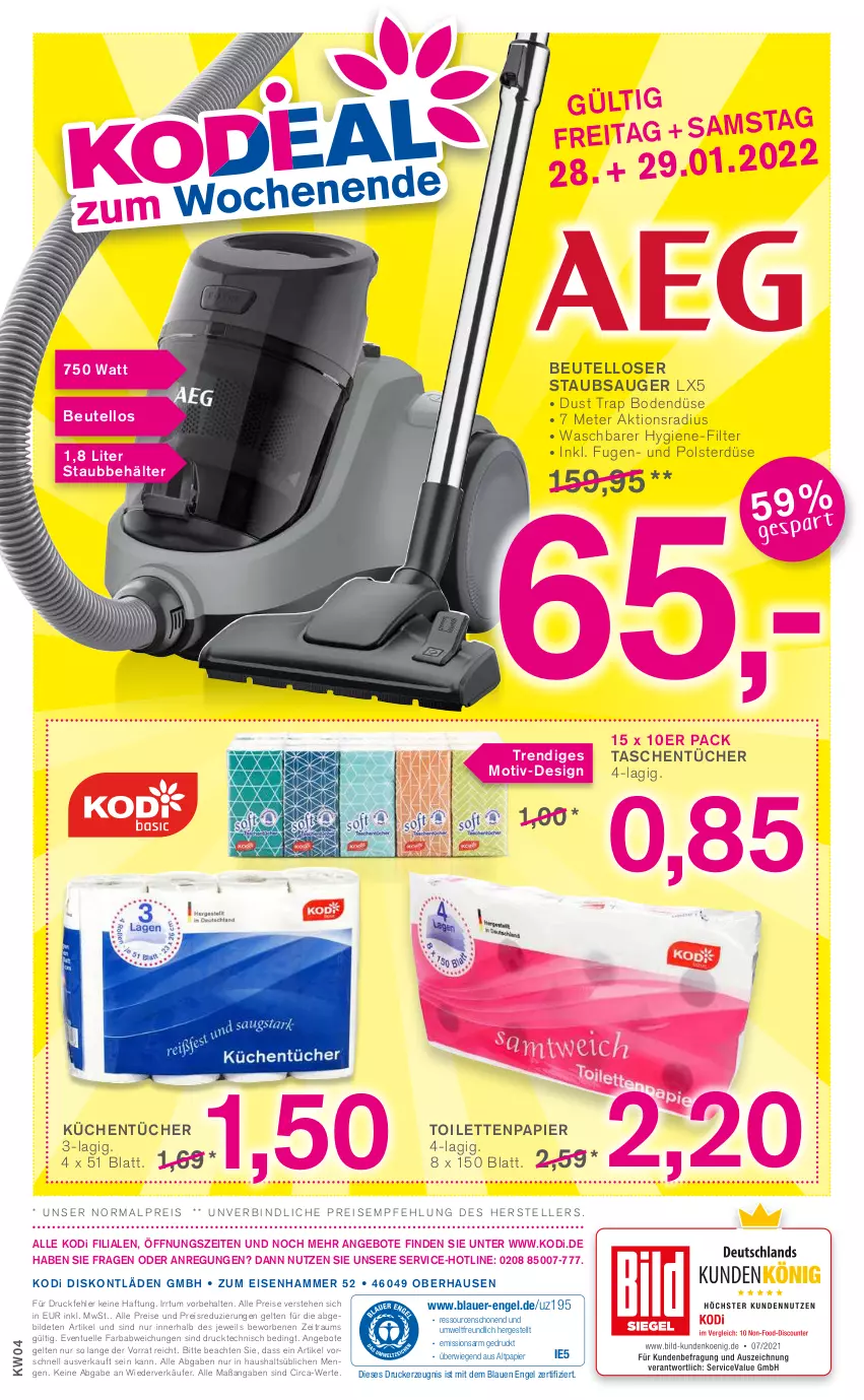 Aktueller Prospekt Kodi - Prospekte - von 22.01 bis 27.01.2022 - strona 12 - produkty: angebot, angebote, auer, beutel, drucker, eis, elle, Engel, kerze, küche, Küchen, küchentücher, papier, reis, staubsauger, Tasche, taschen, taschentücher, teller, Ti, toilettenpapier, tücher