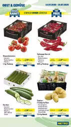 Gazetka promocyjna Metro - Wochen-Angebote - Gazetka - ważna od 19.07 do 19.07.2025 - strona 9 - produkty: beere, beeren, beutel, eis, Frühkartoffeln, gurke, gurken, himbeer, himbeere, himbeeren, kartoffel, kartoffeln, mango, mehl, melone, melonen, obst, paprika, paprika rot, rispentomaten, speisefrühkartoffeln, Spitzpaprika, Ti, tomate, tomaten, wasser, wassermelone, wassermelonen