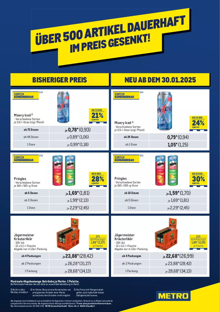 Aktueller Prospekt Metro - Händler Journal - von 30.01 bis 12.02.2025 - strona 2 - produkty: abholpreise, angebot, angebote, eis, flasche, Germ, getränk, getränke, ilag, jägermeister, kräuter, kräuterlikör, likör, Meister, Metro, Mixer, mixery, Palette, pringles, Rauch, reis, ring, rwe, Ti