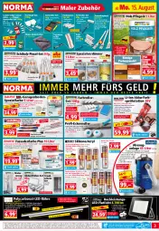 Gazetka promocyjna Norma - Norma - Gazetka - ważna od 22.08 do 22.08.2022 - strona 3 - produkty: abdeckvlies, adapter, akku, Anzug, auer, Bau, Bebe, Becher, Behälter, Bodenbeschichtung, Bona, Brei, brie, bügel, Dispersionsroller, eis, elle, erde, Farbroller, Farbwalzen, fassadenfarbe, Fassadenroller, Garten, gartenmöbel, gin, Holz, Kette, kleber, lack, Lacke, Lackierroller, ladegerät, Lasurroller, LG, Messbecher, mikrofaser, möbel, ndk, papier, Pflegeöl, Pinsel, reis, Roller, rum, schlauch, schnellladegerät, senf, spachtel, Spektrum, Spezi, Teleskop, Ti, tisch, topf, topf-set, tragegriff, usb, Wanne, wasser