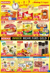 Gazetka promocyjna Norma - Norma - Gazetka - ważna od 22.08 do 22.08.2022 - strona 9 - produkty: Becher, bohne, bohnen, brot, chili, dip, Donut, donuts, dressing, eintopf, filet, filets, fisch, fische, Fischer, frischkäse, gewürz, Gewürzmühle, hirtenkäse, hühner, im zarten saitling, jalapeño, Käse, Kastenkuchen, kirsch, knoblauch, kräuter, kräutern, Kristallsalz, kuchen, kühlregal, linsen, mais, malz, natur, natura, nudel, nudel-topf, nuggets, olive, oliven, pfeffer, pudding, regal, ring, salami, salat, salz, schinken, Schmalz, schoko, Soße, suppe, suppen, thunfisch, Ti, topf, wiener, zitrone, zwiebel