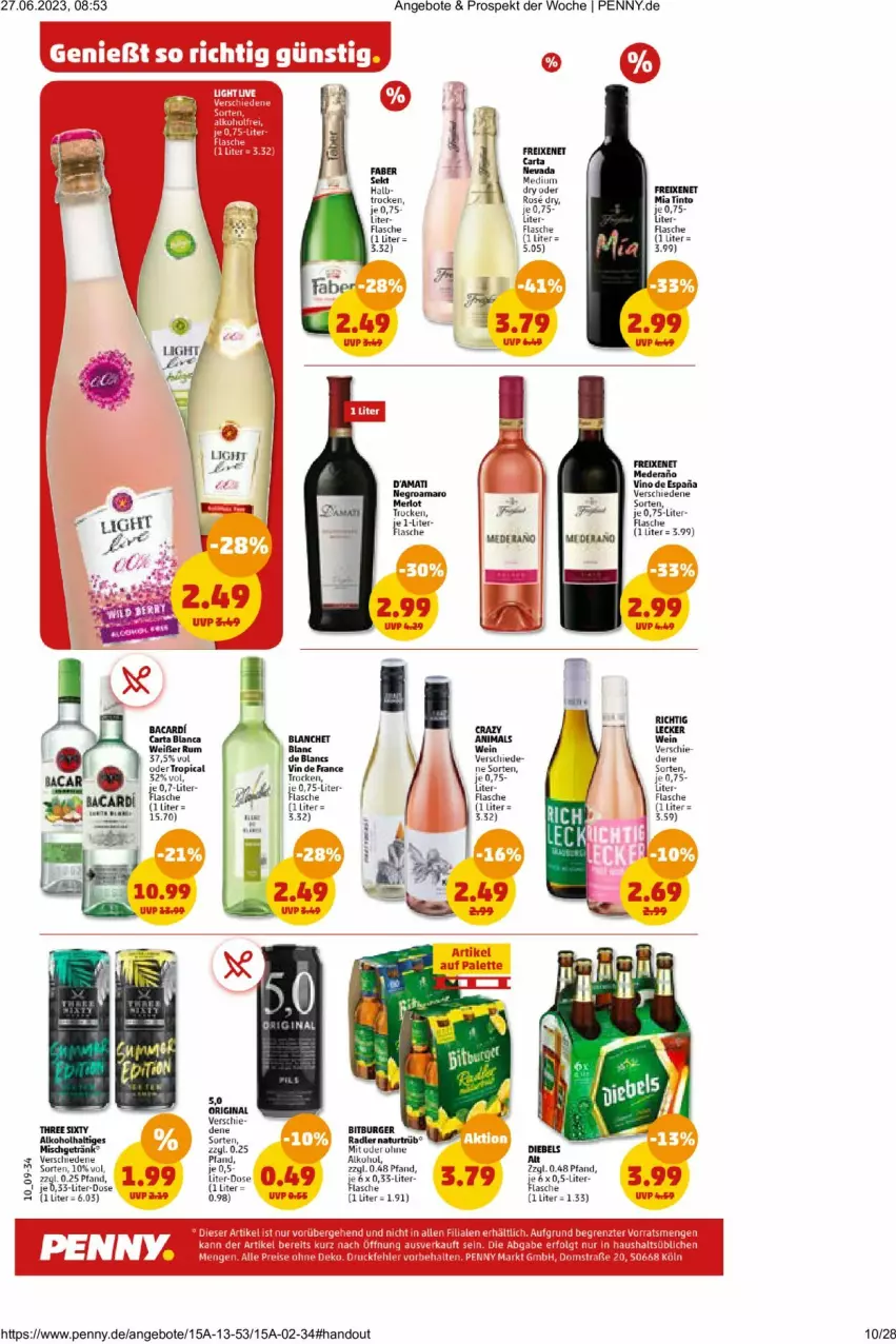 Aktueller Prospekt Penny - Prospekte - von 26.06 bis 01.07.2023 - strona 10 - produkty: alkohol, angebot, angebote, getränk, Tasche, Ti, wein