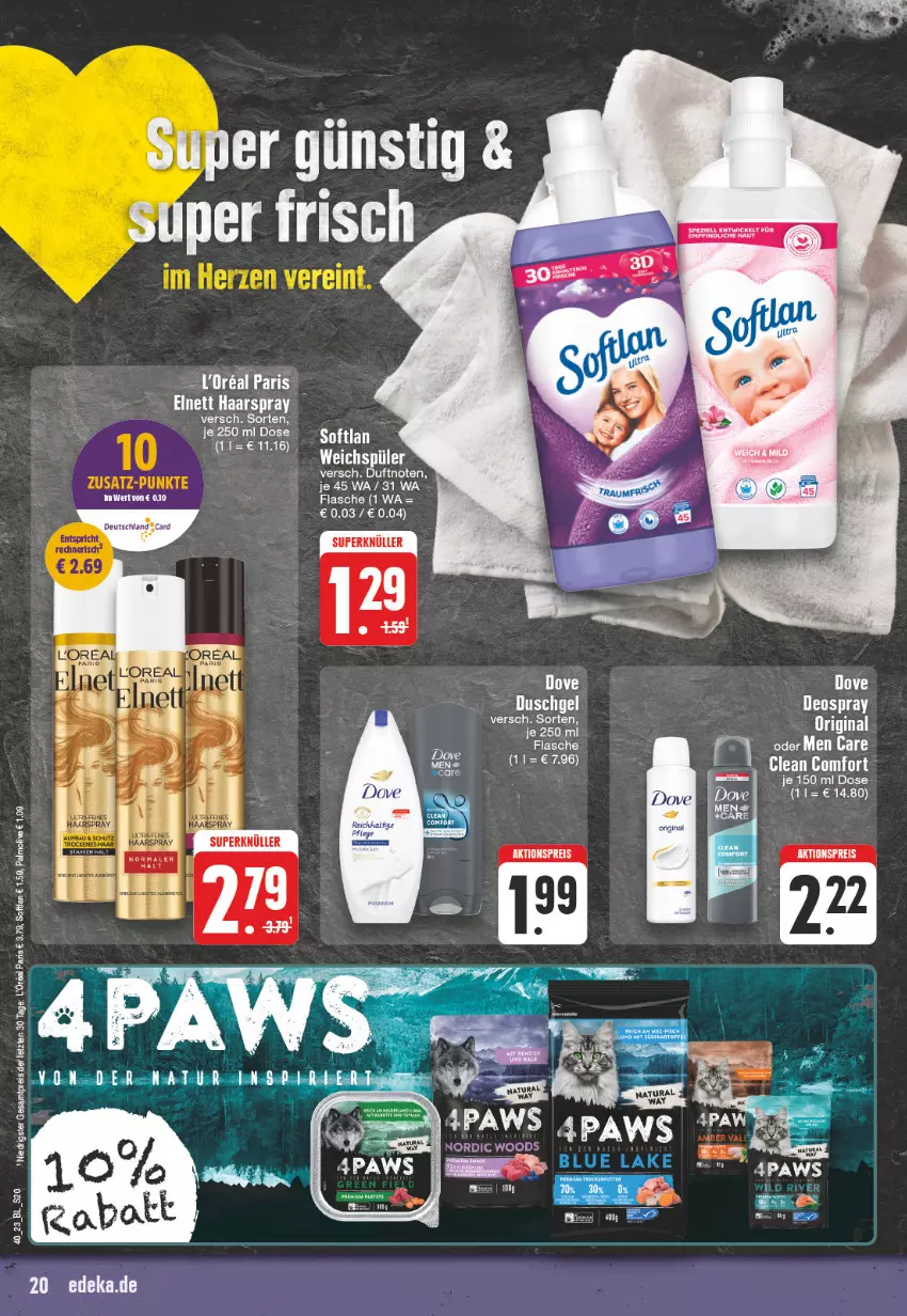 Aktueller Prospekt Edeka - Angebote der Woche - von 02.10 bis 07.10.2023 - strona 20 - produkty: aktionspreis, deo, deospray, dove, eis, flasche, l'oreal, reis, Softlan, Spezi, Ti, weichspüler, WICK