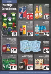 Gazetka promocyjna Edeka - Angebote der Woche - Gazetka - ważna od 07.10 do 07.10.2023 - strona 18 - produkty: alkohol, Alwa, angebot, angebotspreis, banane, bier, cola, deutschlandcard, durstlöscher, eis, elle, erdinger, flasche, frucht, getränk, getränke, gin, Guinness, Intel, Kilkenny, LG, mineralwasser, Mineralwasser Still, orange, orangina, red bull, reis, rheinfels quelle, Ti, valensina, wasser