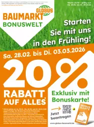 Gazetka promocyjna  - Gazetka - ważna od 03.03 do 03.03.2026 - strona 1 - produkty: Bau, eis, elle, erde, flasche, globus fachmärkte, gutschein, gutscheine, lebensmittel, LG, reis, Ti, Tiere