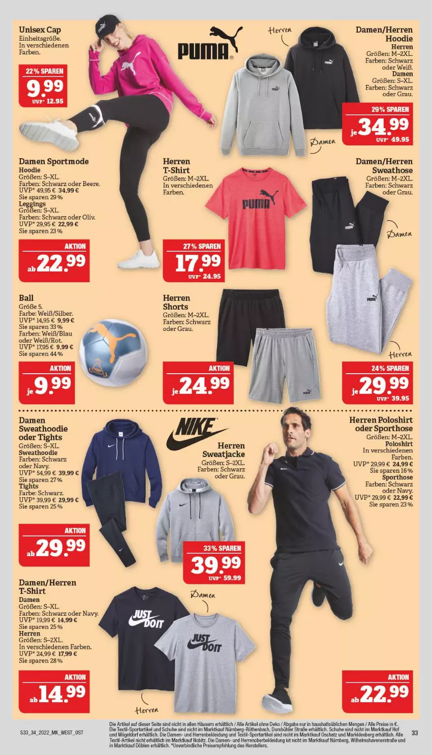 Aktueller Prospekt Marktkauf - Prospekt - von 21.08 bis 27.08.2022 - strona 37 - produkty: ball, beere, Cap, eis, elle, gin, herren poloshirt, hose, Jacke, kleid, Kleidung, leggings, Mode, poloshirt, reis, schuhe, shirt, shorts, Sport, Sweathose, sweatjacke, T-Shirt, teller, Ti