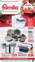 Gazetka promocyjna Famila - Prospekte - Gazetka - ważna od 10.12 do 10.12.2022 - strona 1 - produkty: auto, Becher, Behälter, dessert, Dessertteller, edelstahl, eis, elle, grill, grillfläche, grillplatte, Hefe, jever, kaffee, kaffeebecher, kochfeld, Kombiservice, küche, Küchen, küchenmaschine, latte, LG, mikrowelle, mint, reis, rel, saft, Schal, Schale, schüssel, Speiseteller, spülmaschinen, teller, Ti, tisch, topf, Weste, Wild