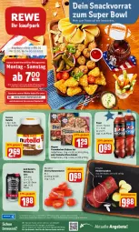 Gazetka promocyjna Rewe - REWE Ihr Kaufpark - Gazetka - ważna od 05.02 do 05.02.2022 - strona 1 - produkty: aktionspreis, angebot, angebote, cola, eis, elle, elsässer art, ferrero, flammkuchen, Heu, jack daniel, Jack Daniel’s, kuchen, lamm, nutella, Ofen, pepsi, pizza, reis, rind, rinder, Rinderroulade, rinderrouladen, Romatomaten, rouladen, rum, saft, salami, Schal, Schale, snack, steinofen, steinofen pizza, Ti, tomate, tomaten, uhr, wagner, whiskey