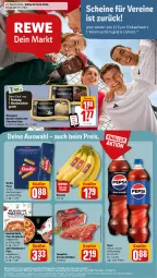 Gazetka promocyjna Rewe - Prospekte - Gazetka - ważna od 01.06 do 01.06.2024 - strona 1 - produkty: aktionspreis, banane, bananen, barilla, Becher, bio, bourbon, bourbon vanille, campofrio, chips, cola, coupon, eis, ente, margherita, mövenpick, pasta, pepsi, pizza, reis, schinken, serrano, telefon, Ti, uhr, vanille