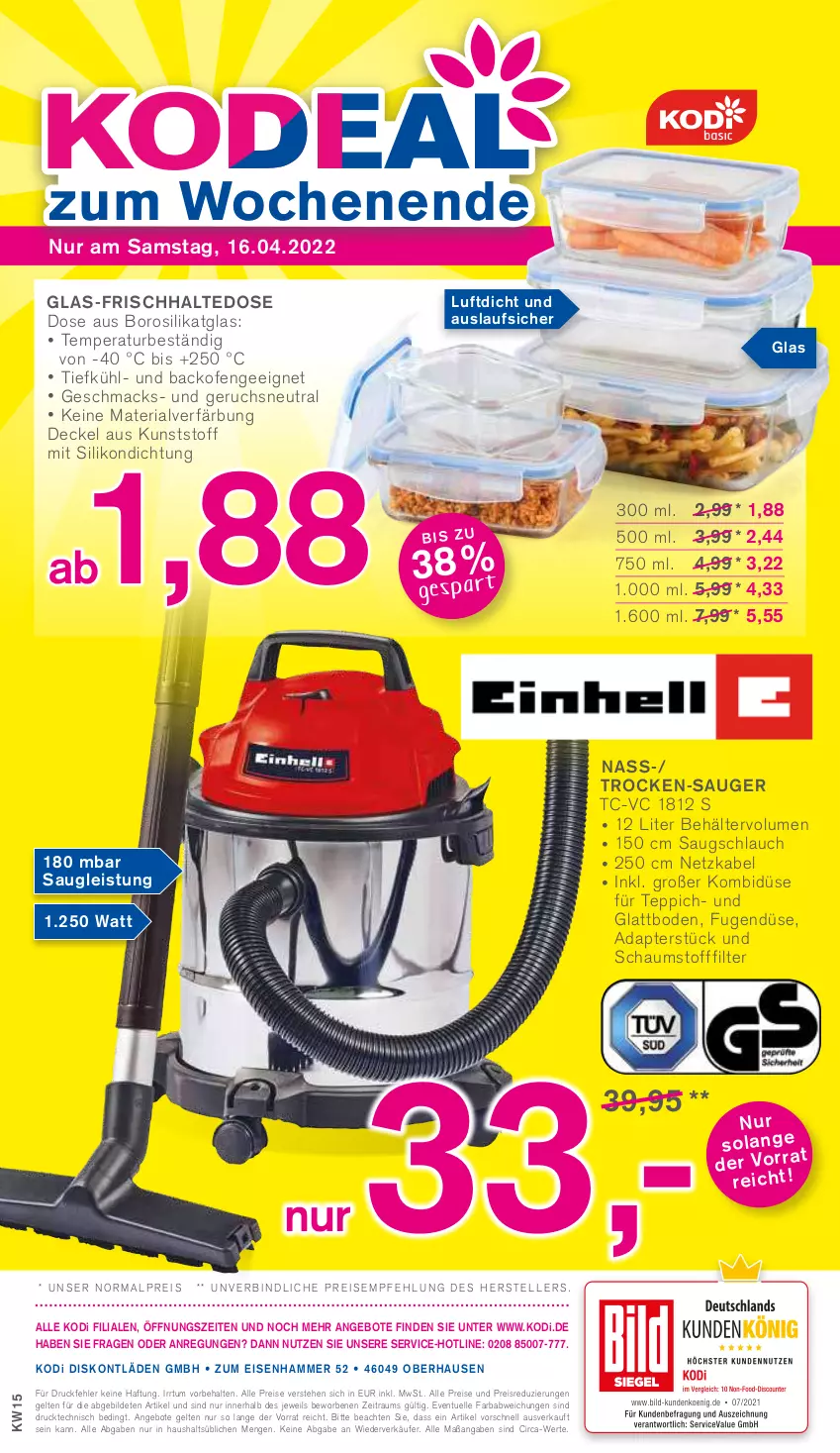 Aktueller Prospekt Kodi - Prospekte - von 09.04 bis 14.04.2022 - strona 12 - produkty: adapter, angebot, angebote, backofen, Behälter, decke, Deckel, eis, elle, mac, Ofen, reis, Ria, schlauch, teller, teppich, Ti