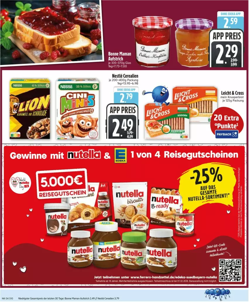 Aktueller Prospekt Edeka - Prospekte - von 19.01 bis 24.01.2026 - strona 12 - produkty: aufstrich, bonne maman, brot, cerealien, mam