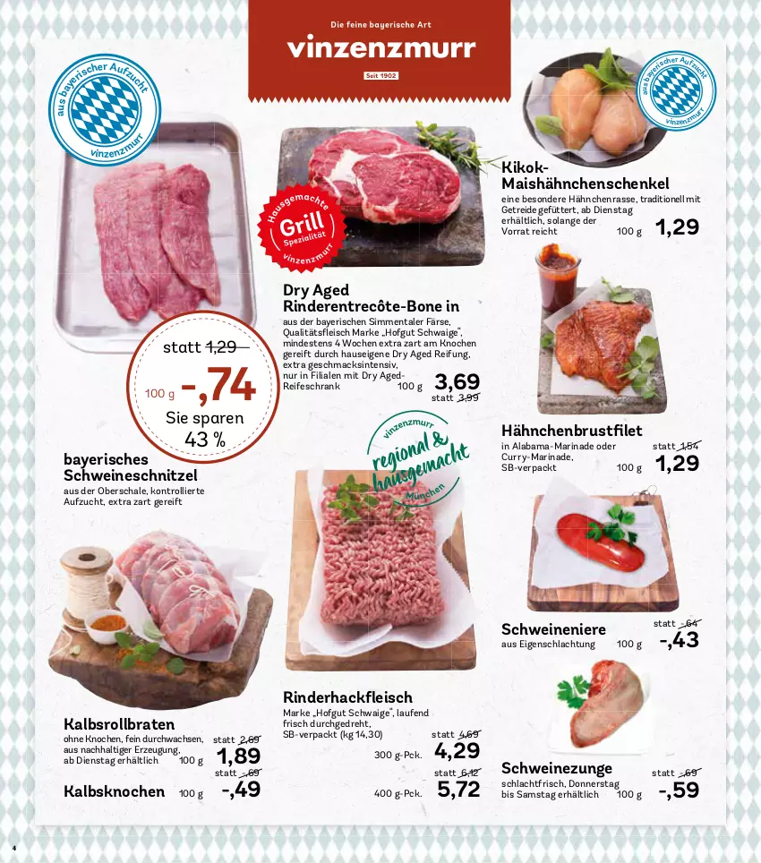 Aktueller Prospekt Aez - Prospekte - von 13.06 bis 18.06.2022 - strona 4 - produkty: braten, curry, eis, entrecôte, hähnchenbrust, hähnchenschenkel, henkel, hofgut, Laufen, mac, mais, marinade, rind, rinder, rollbraten, Schal, Schale, schenkel, schnitzel, Schrank, schwein, schweine, schweineschnitzel, Schweinezunge, sim, Ti, trolli, wein, weine