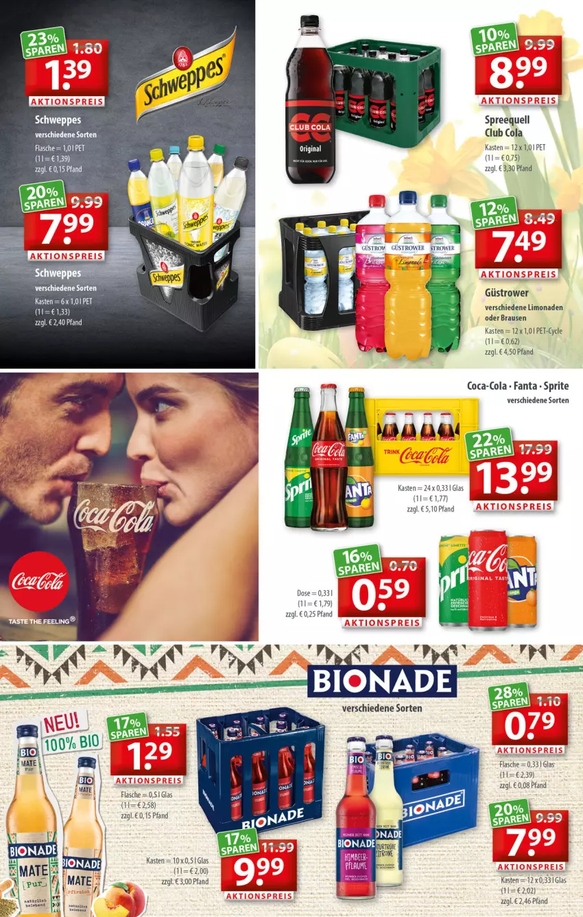 Aktueller Prospekt Getraenkeland - von 04.04 bis 16.04.2022 - strona 5 - produkty: brause, coca-cola, cola, fanta, flasche, limette, limo, limonade, limonaden, Mett, natur, Spreequell, sprite