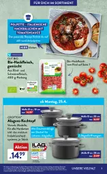 Gazetka promocyjna AldiSud - ALDI Sortiment - Gazetka - ważna od 30.04 do 30.04.2022 - strona 3 - produkty: aldi, alle artikel ohne dekoration, apfel, bio, Bio-Hackfleisch, Brühe, Crofton, crofton®, decke, Deckel, dekoration, dell, eis, elle, flasche, fleisch, frucht, gin, hackfleisch, herdarten, hühner, ingwer, je 250-g-packung, Kochtopf, LG, limo, limonade, Mode, olive, oliven, pasta, reis, rezept, rind, sauce, schwein, schweine, schweinefleisch, spaghetti, Ti, tomate, tomaten, tomatensauce, topf, wein, weine, ZTE