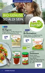 Gazetka promocyjna AldiSud - ALDI Sortiment - Gazetka - ważna od 30.04 do 30.04.2022 - strona 4 - produkty: aldi, apfel, apfelmus, Bau, beere, beeren, bio, Bio-Gemüse, Bio-Obst, brot, ciabatta, eis, ente, erdbeere, erdbeeren, fleisch, fleischwurst, je 250-g-packung, knallerpreis, LG, maultaschen, mehl, nuss, obst, Ofen, pfanne, reis, sahne, sauce, Spezi, Tasche, taschen, teigwaren, Ti, tomate, tomaten, tomatensauce, walnuss, walnusskerne, weizenmehl, wiener, wurst