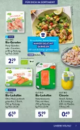 Gazetka promocyjna AldiSud - ALDI Sortiment - Gazetka - ważna od 30.04 do 30.04.2022 - strona 7 - produkty: aldi, beutel, bio, bio gemüse, blattspinat, eis, elle, filet, flasche, garnelen, lachs, lachsfilet, lack, limette, mango, Mett, natur, nuss, reis, salat, Schal, Schale, spinat, Ti, Tiger-Garnelen, tisch