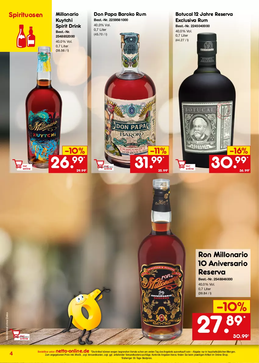 Aktueller Prospekt Netto Marken-Discount - Online-Angebote November - von 01.11 bis 30.11.2023 - strona 4 - produkty: angebot, bestpreis, drink, eis, ndk, reis, rum, spirituosen, Ti, tuc, ZTE