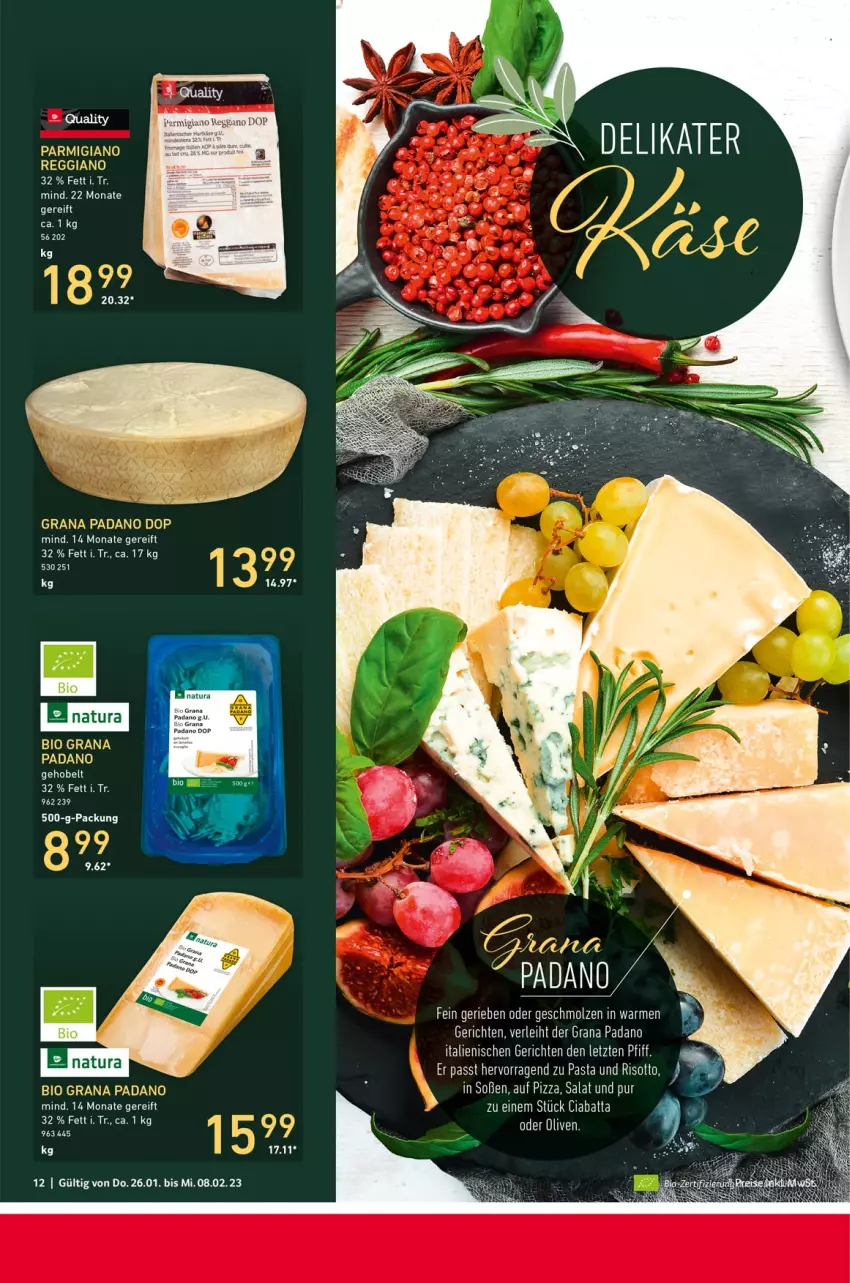 Aktueller Prospekt Selgros - Gastro - von 26.01 bis 08.02.2023 - strona 12 - produkty: bio, ciabatta, grana, grana padano, natur, natura, olive, oliven, padano, parmigiano, parmigiano reggiano, pasta, pizza, Rana, reggiano, risotto, salat, Soße, Ti, ZTE