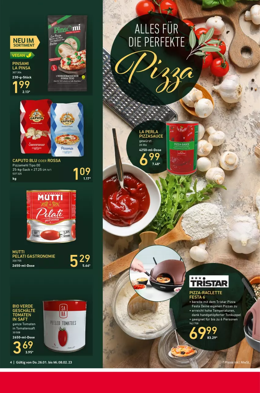 Aktueller Prospekt Selgros - Gastro - von 26.01 bis 08.02.2023 - strona 4 - produkty: bio, Cap, eis, erde, mehl, pizza, Pizzamehl, reis, sac, saft, sauce, Schal, Ti, tomate, tomaten, Tomatensaft, tristar, Yo