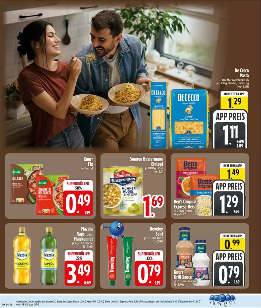 Aktueller Prospekt Edeka - Prospekte - von 20.07 bis 25.07.2026 - strona 10 - produkty: beutel, De Cecco, deka, ecco, gin, hartweizen, knorr, knorr fix, pasta, ZTE