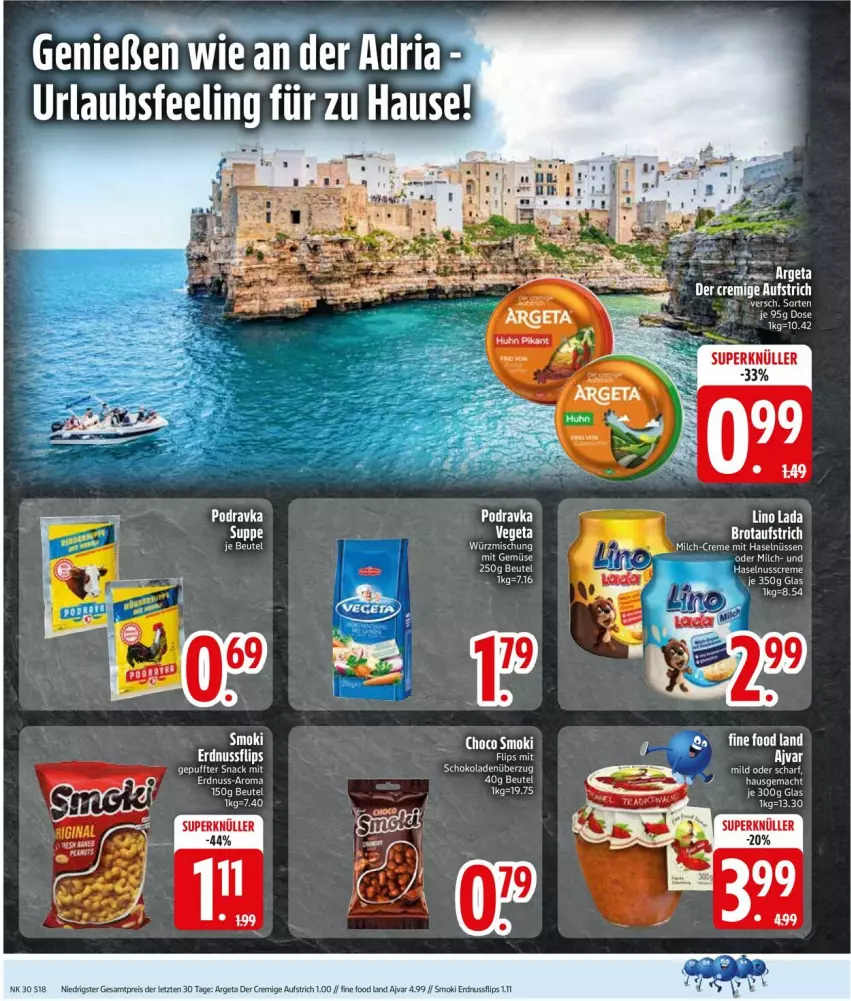 Aktueller Prospekt Edeka - Prospekte - von 20.07 bis 25.07.2026 - strona 20 - produkty: Ajvar, aufstrich, bett, Betten, beutel, brot, brotaufstrich, bsf, creme, eis, erdnuss, haselnuss, Haselnusscreme, mac, milch, mit gemüse, nuss, reis, Ria, snack, Vegeta, ZTE