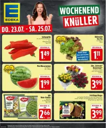 Gazetka promocyjna Edeka - Prospekte - Gazetka - ważna od 25.07 do 25.07.2026 - strona 28 - produkty: ball, beutel, burger, eis, fleisch, iglo, melone, natur, paprika, paprika rot, rind, rindfleisch, rosen, Rosenstrauß, saft, salat, Spitzpaprika, Ti, tisch, wasser, wassermelone