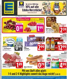 Gazetka promocyjna Edeka - Prospekte - Gazetka - ważna od 25.07 do 25.07.2026 - strona 3 - produkty: alkohol, Becher, beere, beeren, beutel, deka, eis, flasche, gulasch, himbeer, himbeere, himbeeren, kirsch, kirsche, kirschen, magnum, milka, Paula, paulaner, persil, persil waschmittel, rouladen, sac, salz, schoko, schokolade, Streichzart, Ti, waschmittel, wiener, wiener würstchen, würstchen