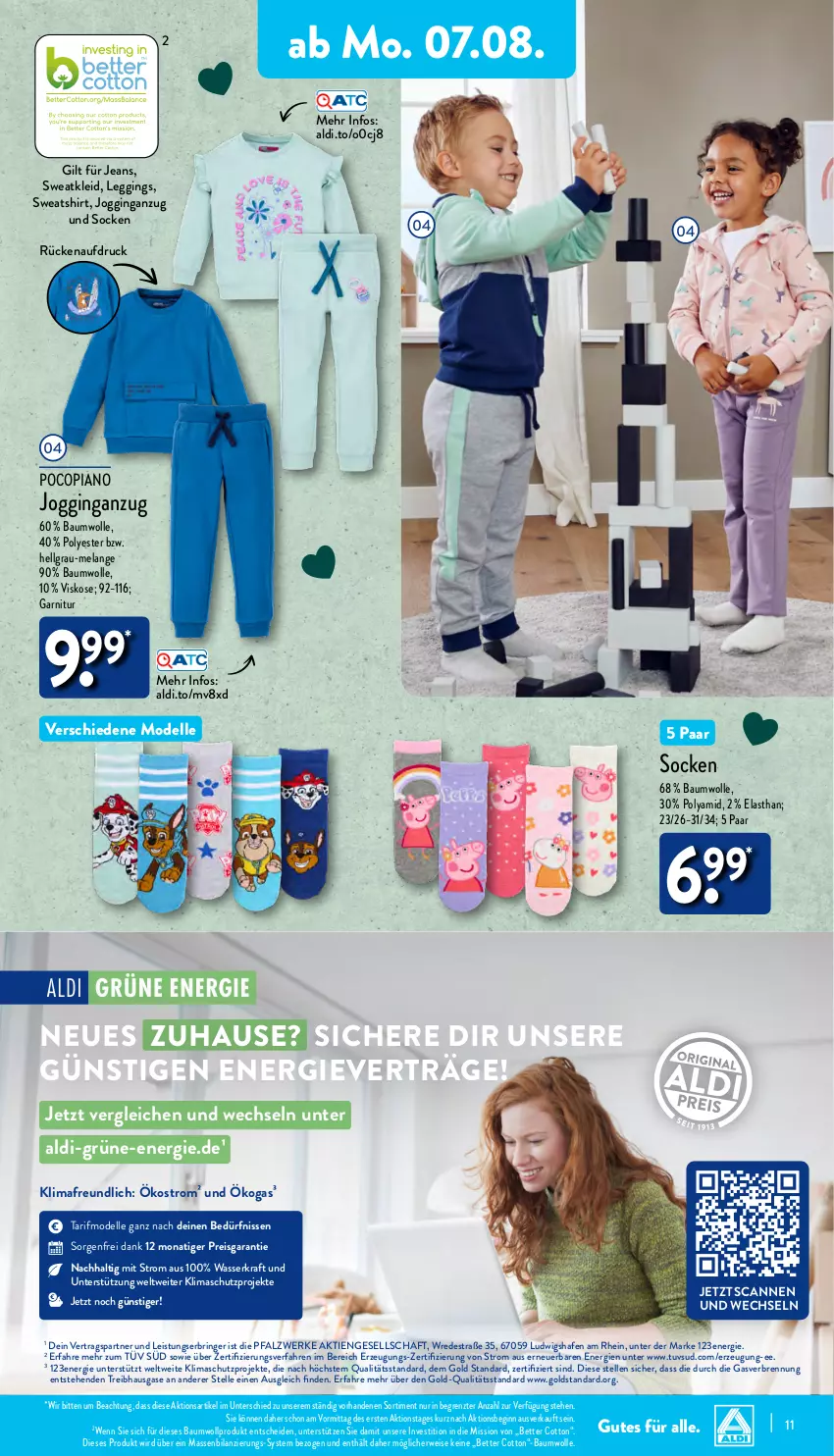 Aktueller Prospekt Aldi Nord - Von Montag - von 07.08 bis 12.08.2023 - strona 11 - produkty: aldi, Anzug, Bau, baumwolle, bett, dell, eis, Elan, elle, garnitur, gin, jeans, kleid, kraft, leggings, LG, Mode, monati, pocopiano, reis, ring, rwe, shirt, socken, Sweatkleid, Sweatshirt, Ti, wasser, wolle, ZTE