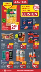 Gazetka promocyjna Aldi Nord - Von Montag - Gazetka - ważna od 12.08 do 12.08.2023 - strona 26 - produkty: aldi, alkohol, angebot, angebote, aperitif, aperol, auer, barilla, braten, drink, eis, elle, erbsen, flasche, frucht, gin, grapefruit, grill, hilcona, krakauer, monster, Monster Energy, pasta, reis, sauce, schöfferhofer, steak, steaks, teller, Ti, zucker