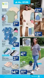 Gazetka promocyjna Aldi Nord - Von Montag - Gazetka - ważna od 12.08 do 12.08.2023 - strona 9 - produkty: aldi, Bau, baumwolle, bett, bluse, decksohle, dell, ecovero, eis, Elan, ente, garnitur, gin, hose, Hylo, jeans, lenzing, Mode, Pullover, Pyjama, Queentex, reine baumwolle, Ria, rwe, shirt, shirts, sneaker, sneakersocken, socken, T-Shirt, Ti, up2fashion, walkx, wolle, Yo, ZTE