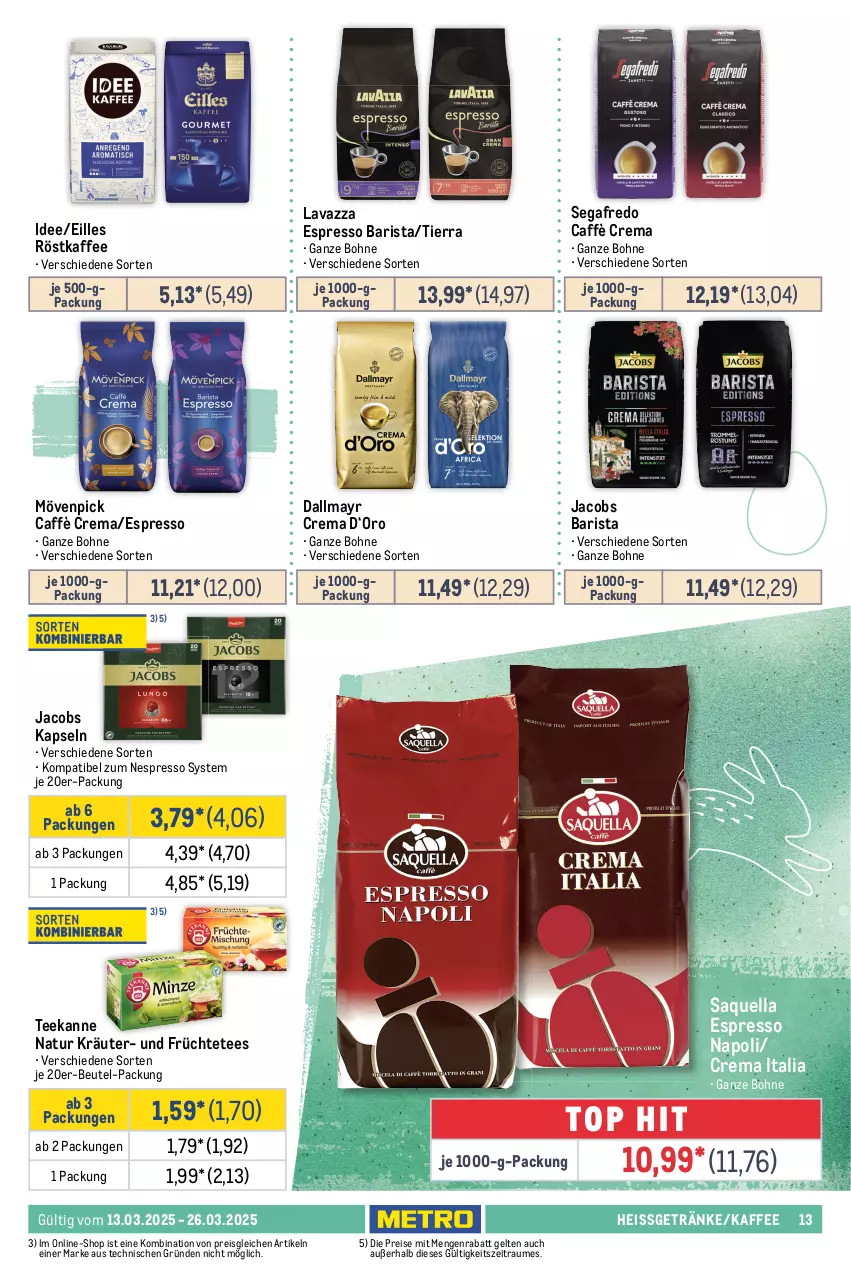 Aktueller Prospekt Metro - Food-Nonfood - von 13.03 bis 26.03.2025 - strona 13 - produkty: auer, barilla, bertolli, beutel, blume, blumen, blumenöl, bohne, bonne maman, caffè crema, dallmayr, Dr. Oetker, eis, espresso, flasche, früchte, Früchtetee, gelee, getränk, getränke, gin, Gläser, gurke, gurken, jacobs, kaffee, kikkoman, konfitüre, Konserven, kräuter, lavazza, mam, mövenpick, müsli, natur, nespresso, olive, oliven, olivenöl, olivenöl extra, oro di parma, pasta, Pasta Sauce, reis, röstkaffee, salat, salate, sauce, saucen, Segafredo, soja, sojasauce, sonnenblume, sonnenblumen, sonnenblumenöl, spreewald-feldmann, tee, teekanne, Ti, tomate, tomaten, tomatenmark, vita, vitalis, vitalis müsli