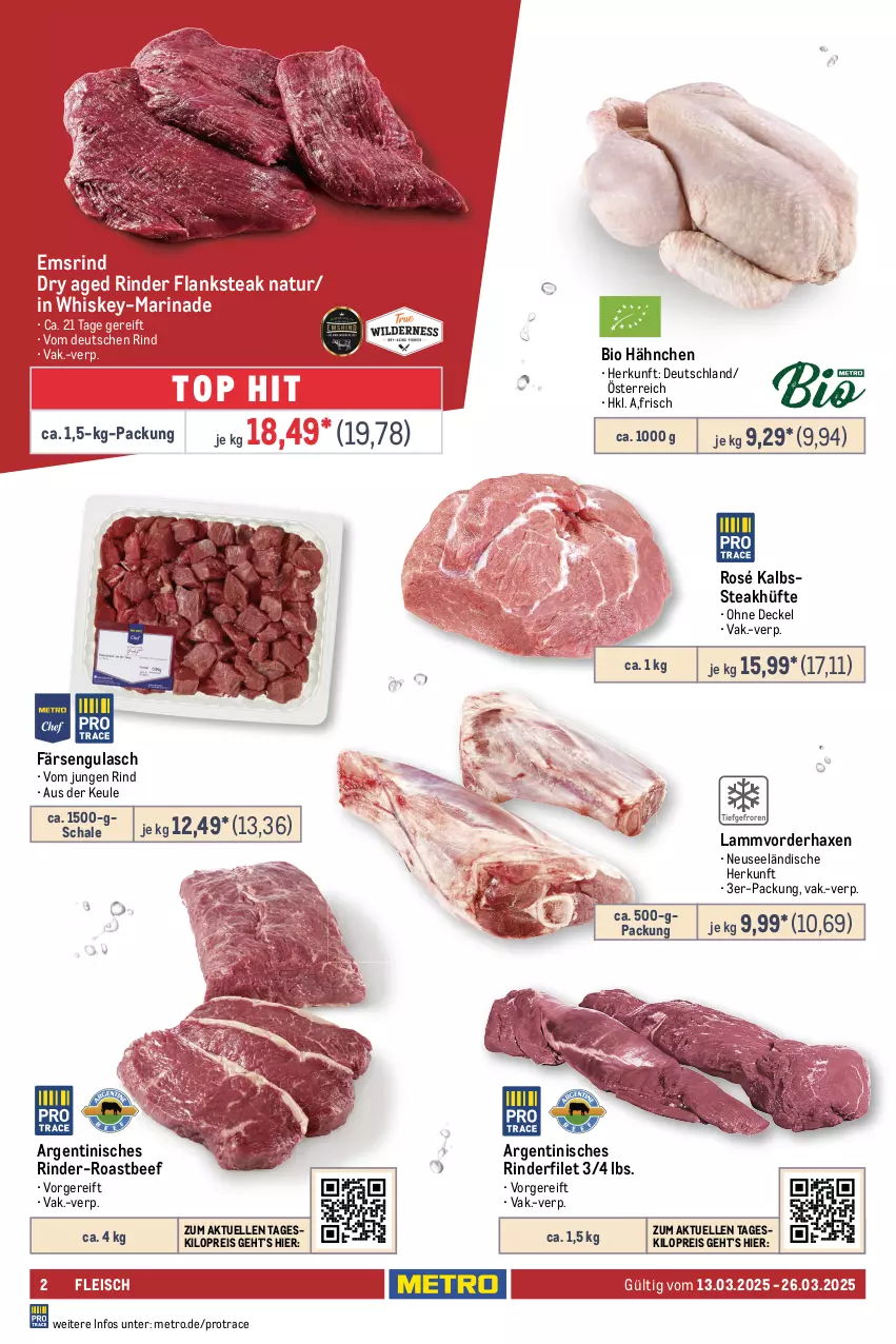 Aktueller Prospekt Metro - Food-Nonfood - von 13.03 bis 26.03.2025 - strona 2 - produkty: axe, beef, bio, coupon, decke, Deckel, eis, elle, ente, filet, Flanksteak, fleisch, gulasch, Haxe, hüftsteak, hüftsteaks, Kugel, lamm, marinade, Metro, natur, reis, rind, rinder, rinderfilet, roastbeef, Schal, Schale, schwein, schweine, schweinefilet, schweinenacken, spare ribs, steak, steakhüfte, steaks, Ti, wein, weine, whiskey