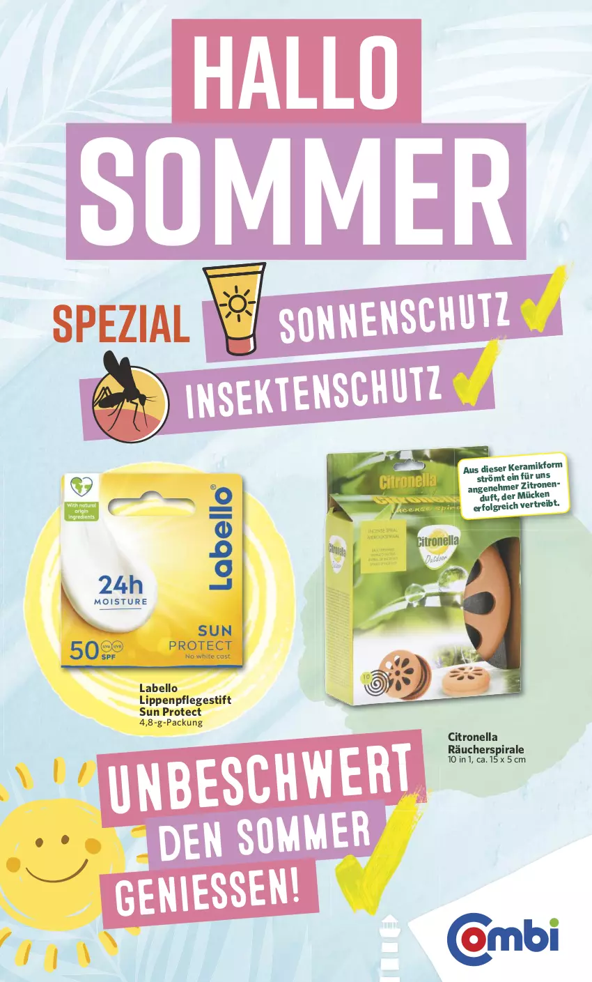 Aktueller Prospekt Combi - Prospekte - von 17.06 bis 22.06.2024 - strona 1 - produkty: Labello, LG, Lippenpflege, sonnenschutz, Spezi, Ti