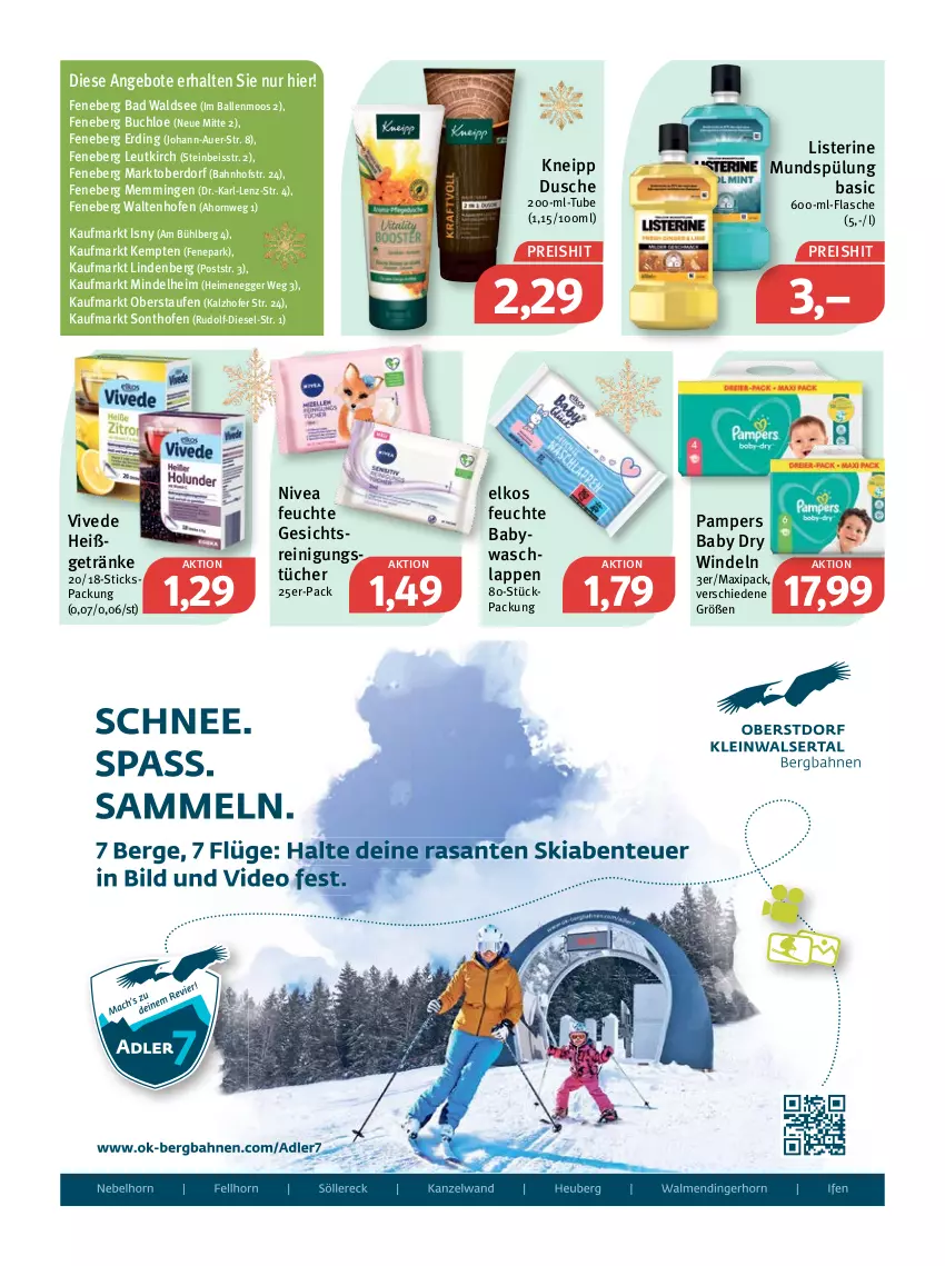 Aktueller Prospekt Feneberg - Prospekte - von 16.12 bis 18.12.2021 - strona 11 - produkty: angebot, angebote, auer, Bad, ball, buch, chloe, Diesel, dusche, Egger, eis, elkos, emmi, flasche, getränk, getränke, kneipp, listerine, mundspülung, nivea, Ofen, pampers, pampers baby dry, Reinigung, reinigungstücher, reis, spülung, Ti, tücher, waschlappen, windeln